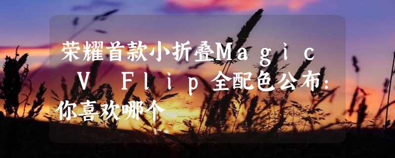 荣耀首款小折叠Magic V Flip全配色公布：你喜欢哪个