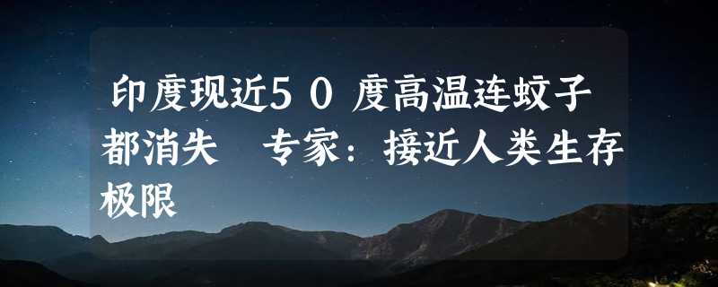 印度现近50度高温连蚊子都消失 专家：接近人类生存极限