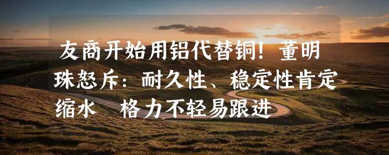 友商开始用铝代替铜！董明珠怒斥：耐久性、稳定性肯定缩水 格力不轻易跟进