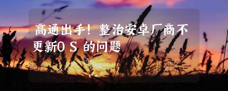 高通出手！整治安卓厂商不更新OS的问题