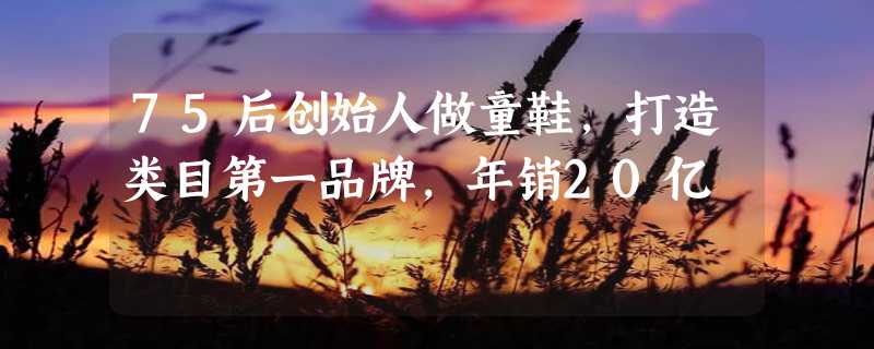 75后创始人做童鞋，打造类目第一品牌，年销20亿