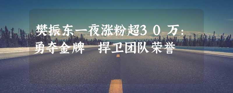 樊振东一夜涨粉超30万：勇夺金牌 捍卫团队荣誉