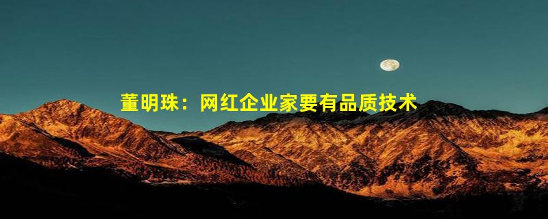 董明珠：网红企业家要有品质技术支撑 如果格力产品不好你们见到就要骂我