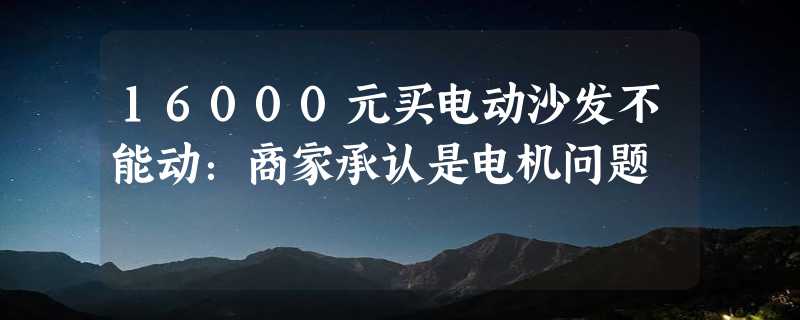 16000元买电动沙发不能动：商家承认是电机问题