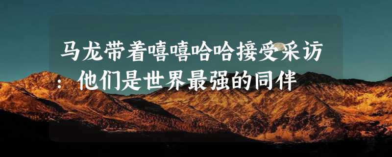 马龙带着嘻嘻哈哈接受采访：他们是世界最强的同伴