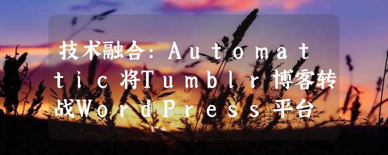 技术融合:Automattic将Tumblr博客转战WordPress平台