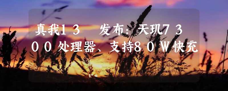 真我13 发布：天玑7300处理器、支持80W快充