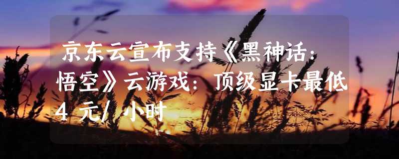 京东云宣布支持《黑神话：悟空》云游戏：顶级显卡最低4元/小时