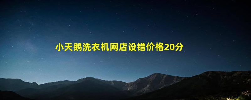 小天鹅洗衣机网店设错价格20分钟被薅几千万 员工鞠躬求退款