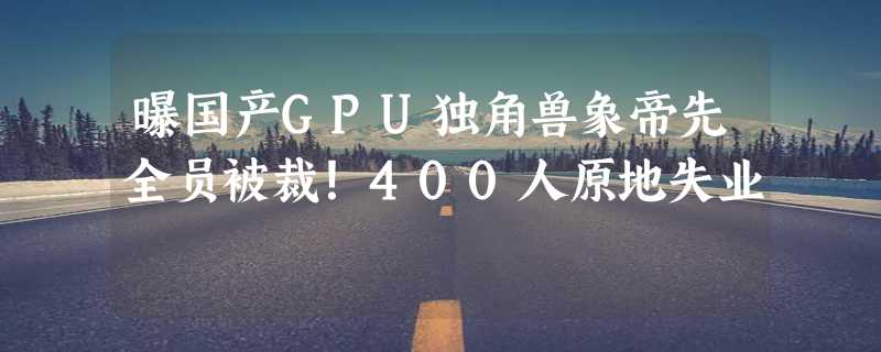 曝国产GPU独角兽象帝先全员被裁！400人原地失业