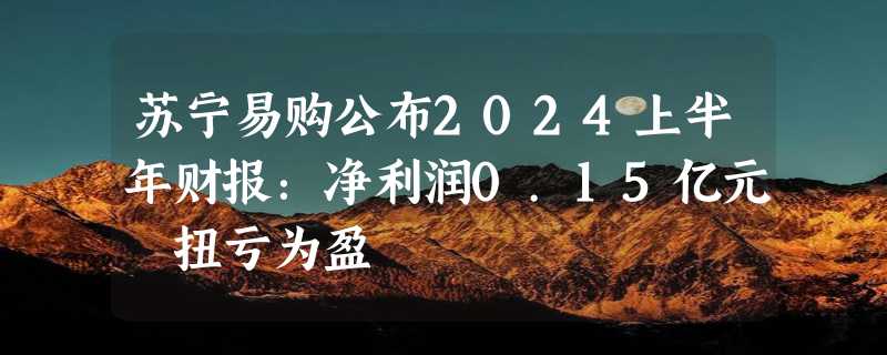 苏宁易购公布2024上半年财报：净利润0.15亿元 扭亏为盈