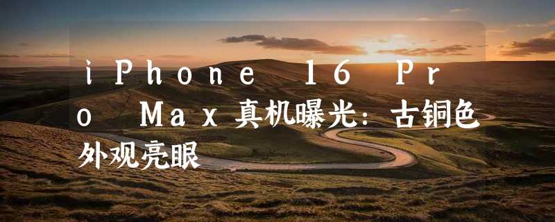 iPhone 16 Pro Max真机曝光：古铜色外观亮眼