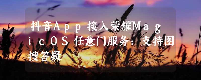 抖音App接入荣耀MagicOS任意门服务：支持图搜答疑