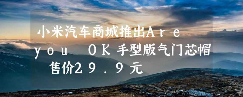 小米汽车商城推出Are you OK手型版气门芯帽 售价29.9元