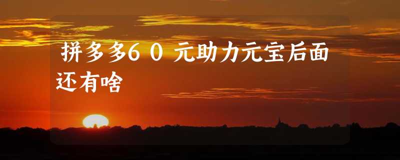 拼多多60元助力元宝后面还有啥