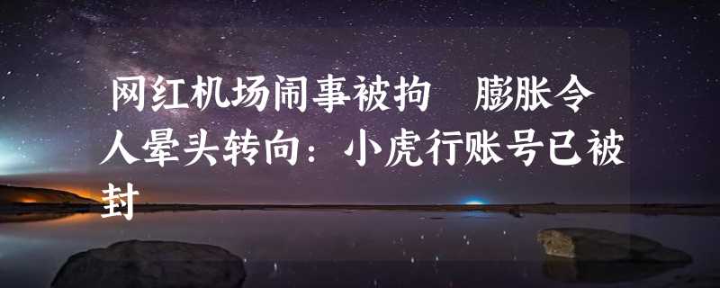 网红机场闹事被拘 膨胀令人晕头转向：小虎行账号已被封