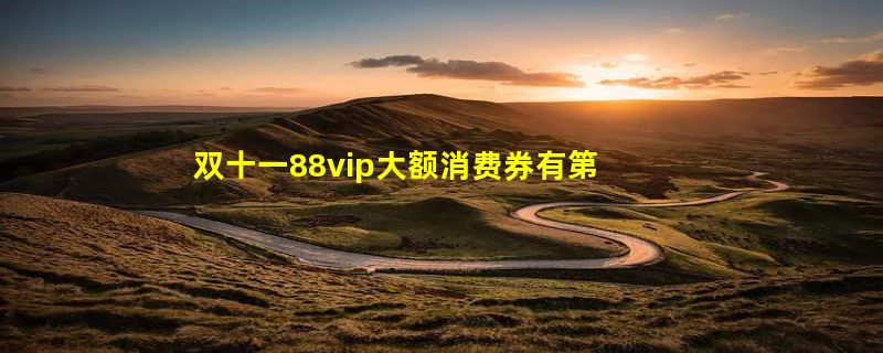 双十一88vip大额消费券有第三波吗