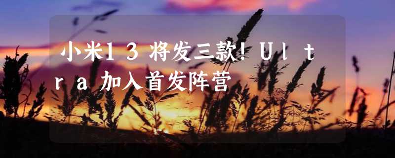 小米13将发三款！Ultra加入首发阵营