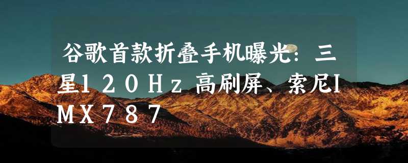 谷歌首款折叠手机曝光：三星120Hz高刷屏、索尼IMX787