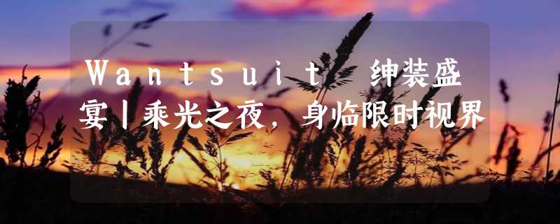 Wantsuit 绅装盛宴丨乘光之夜，身临限时视界