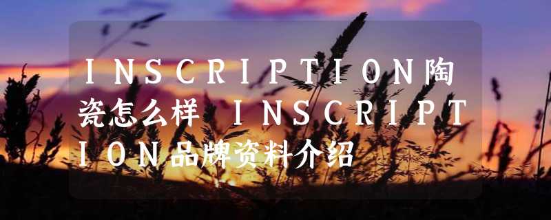 INSCRIPTION陶瓷怎么样 INSCRIPTION品牌资料介绍