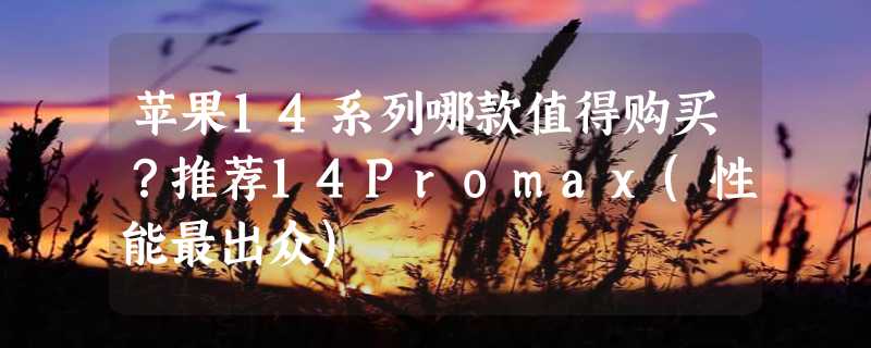 苹果14系列哪款值得购买？推荐14Promax(性能最出众)