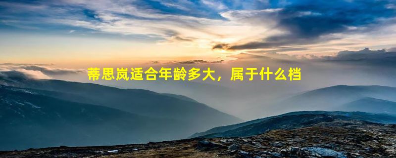 蒂思岚适合年龄多大，属于什么档次呢？