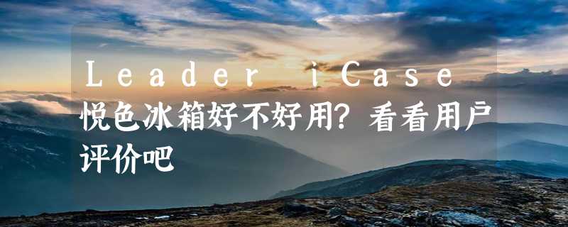 Leader iCase悦色冰箱好不好用?看看用户评价吧