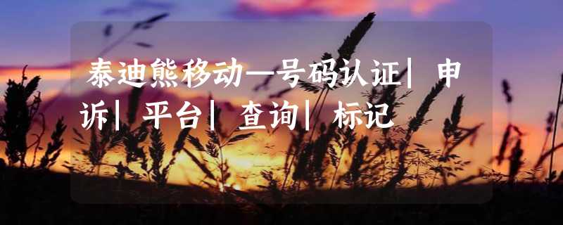 泰迪熊移动—号码认证|申诉|平台|查询|标记