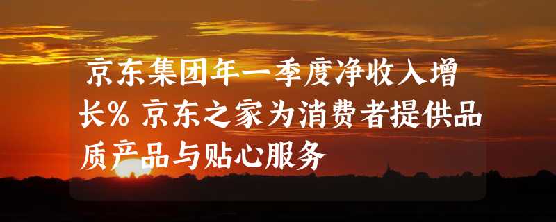 京东集团年一季度净收入增长%京东之家为消费者提供品质产品与贴心服务