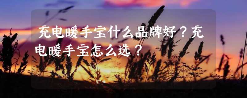 充电暖手宝什么品牌好？充电暖手宝怎么选？