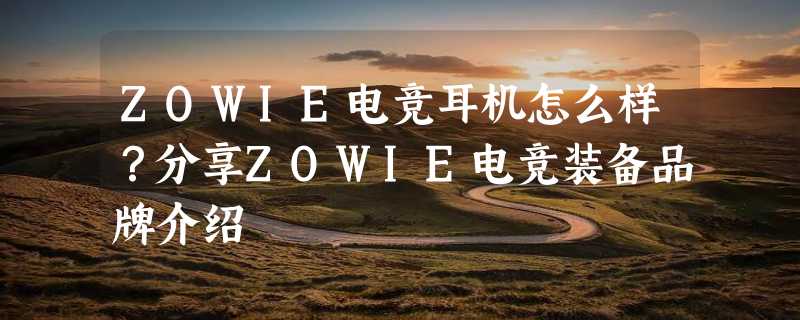 ZOWIE电竞耳机怎么样？分享ZOWIE电竞装备品牌介绍