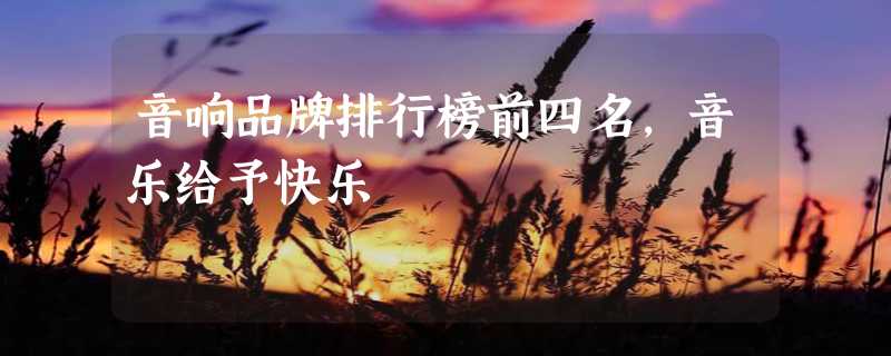 音响品牌排行榜前四名，音乐给予快乐