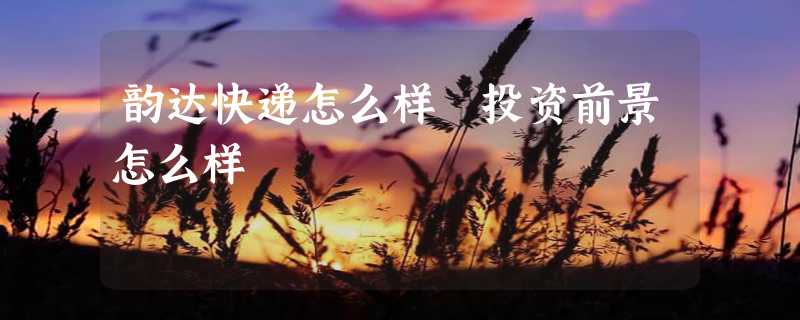 韵达快递怎么样 投资前景怎么样