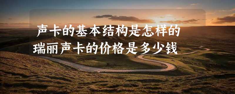 声卡的基本结构是怎样的 瑞丽声卡的价格是多少钱