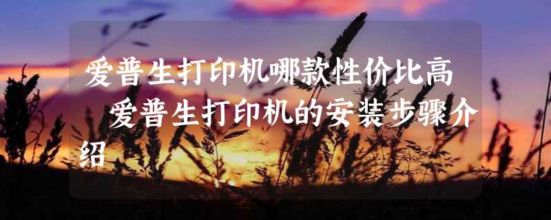 爱普生打印机哪款性价比高 爱普生打印机的安装步骤介绍