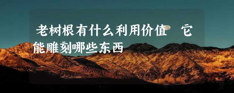 老树根有什么利用价值 它能雕刻哪些东西