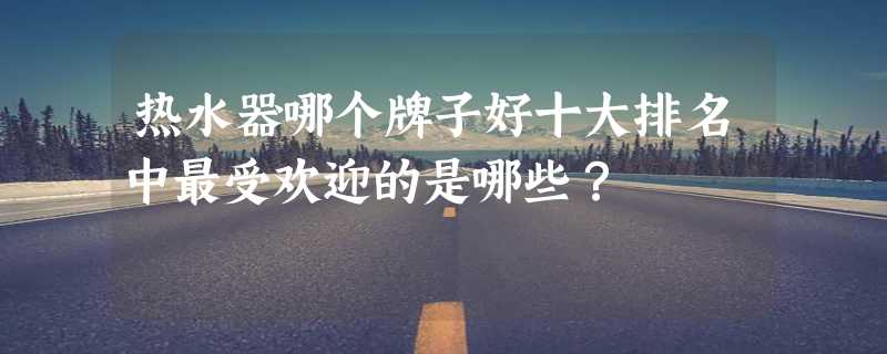 热水器哪个牌子好十大排名中最受欢迎的是哪些？