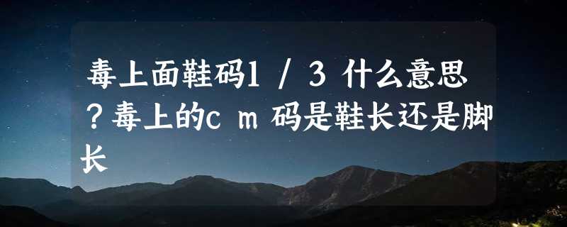 毒上面鞋码1/3什么意思？毒上的cm码是鞋长还是脚长