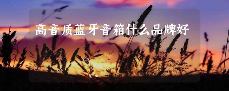 高音质蓝牙音箱什么品牌好