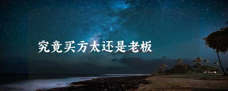 究竟买方太还是老板