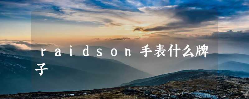 raidson手表什么牌子