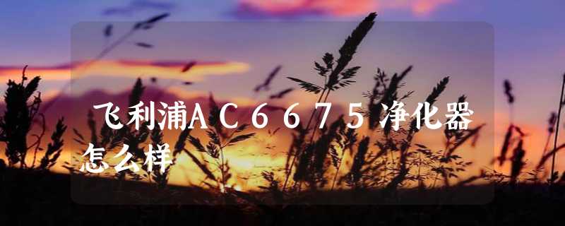 飞利浦AC6675净化器怎么样