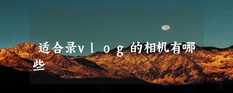 适合录vlog的相机有哪些