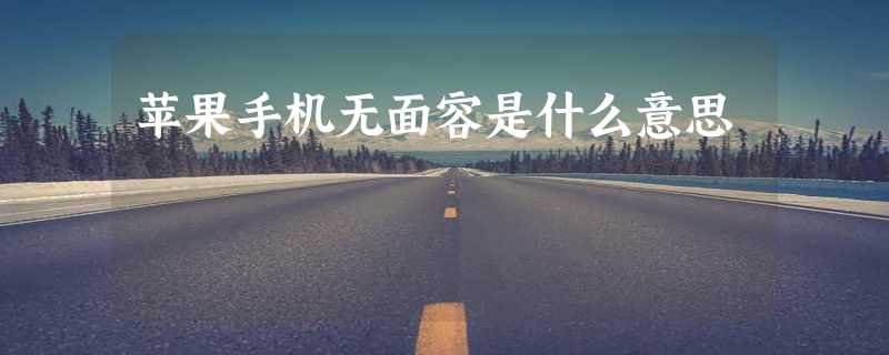 苹果手机无面容是什么意思