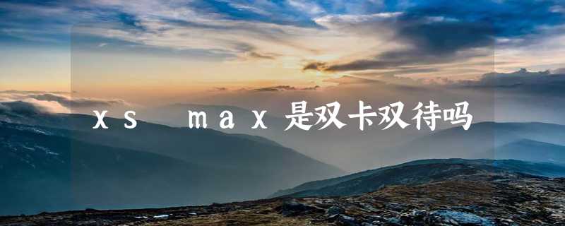 xs max是双卡双待吗