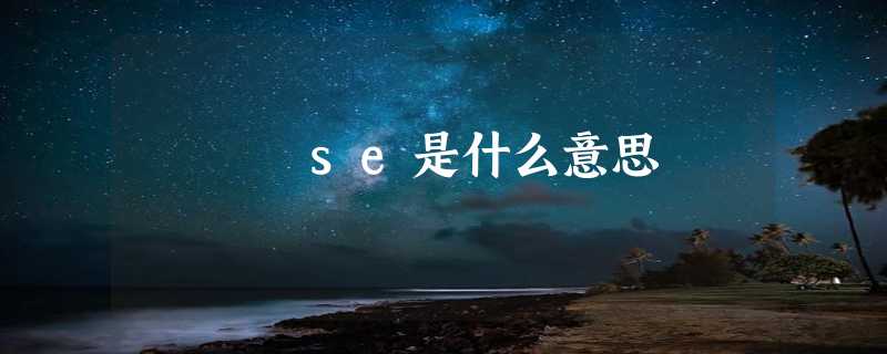 se是什么意思