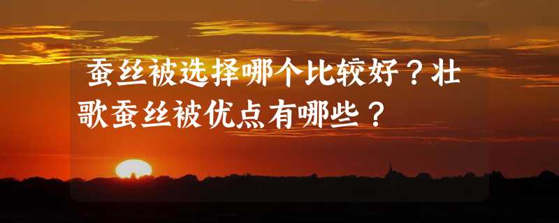 蚕丝被选择哪个比较好？壮歌蚕丝被优点有哪些？