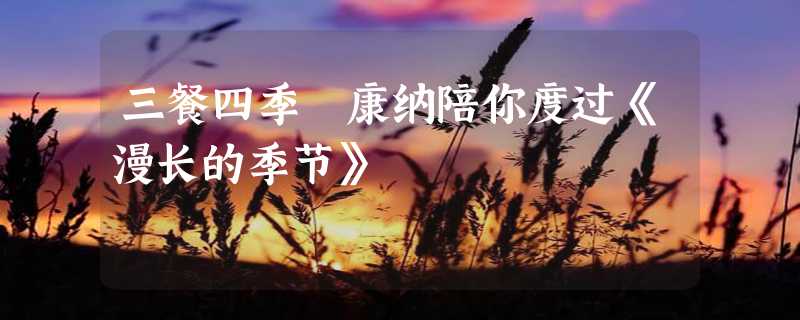 三餐四季 康纳陪你度过《漫长的季节》