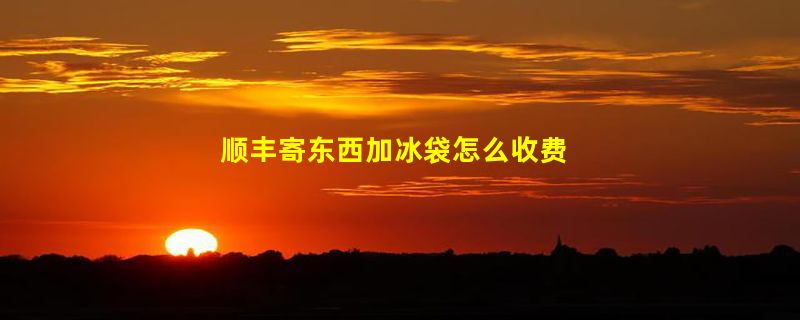 顺丰寄东西加冰袋怎么收费